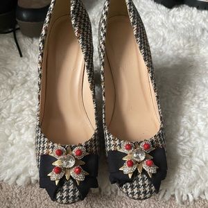 J Crew Jeweled Houndstooth Pumps